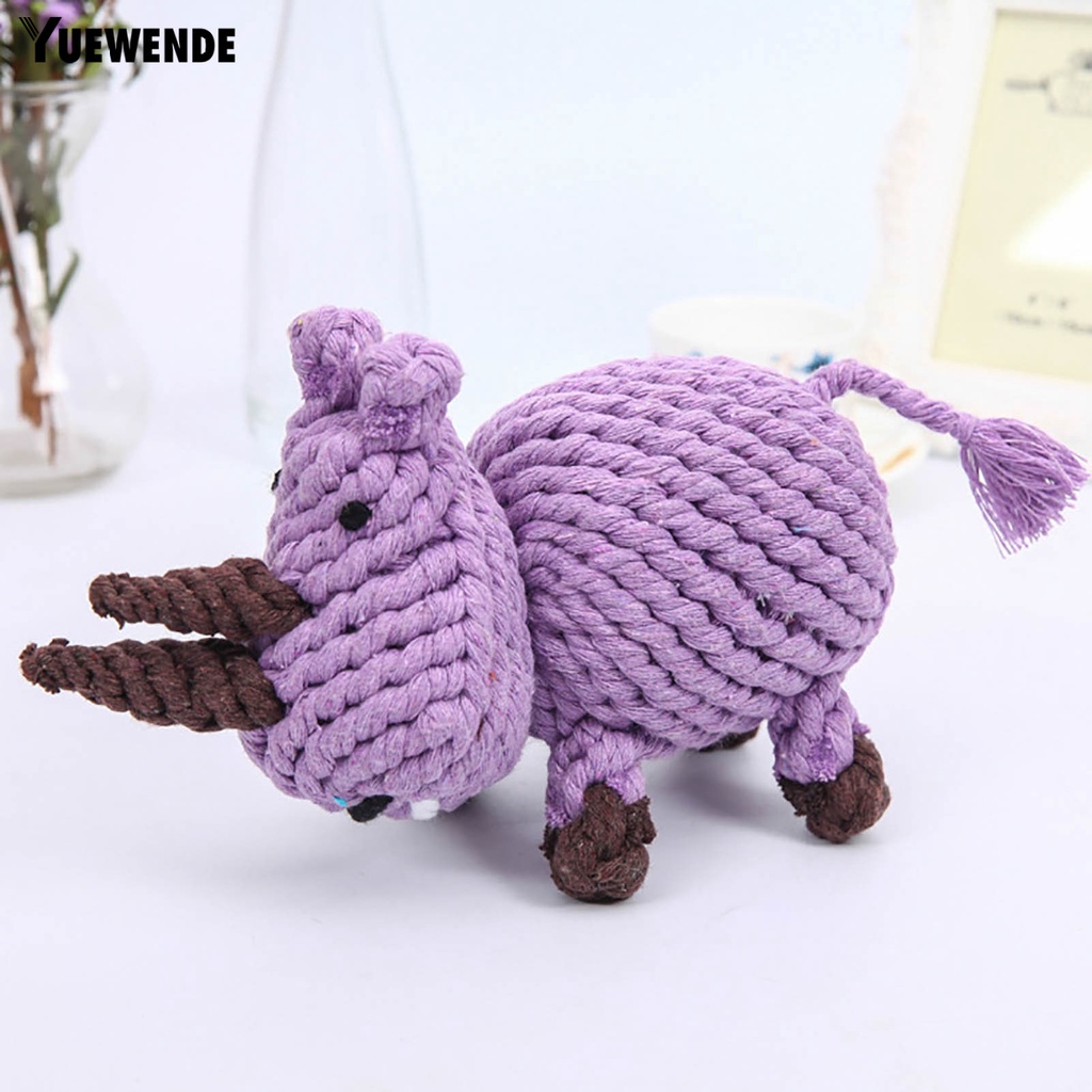 Đồ Chơi Đan Len Thủ Công Hình Tê Giác Chống Cắn Cho Thú Cưng