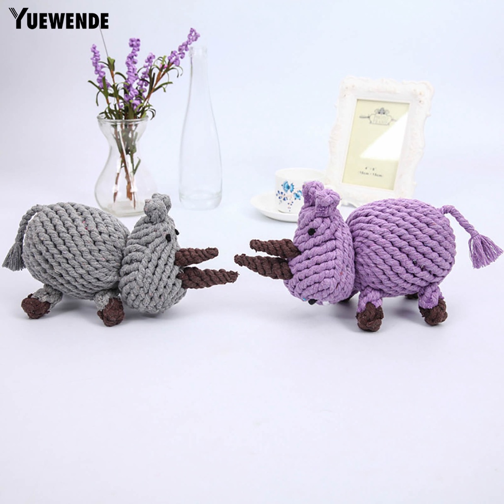 Đồ Chơi Đan Len Thủ Công Hình Tê Giác Chống Cắn Cho Thú Cưng