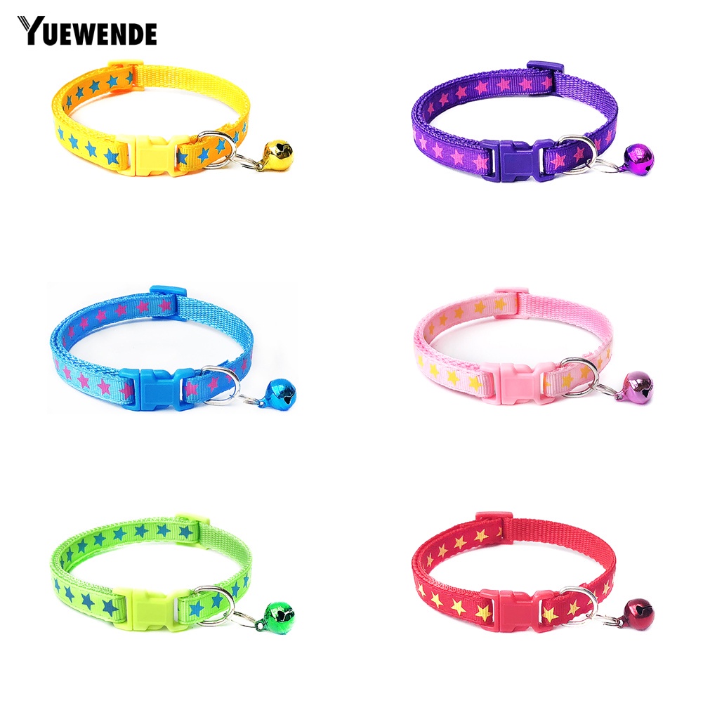 Vòng Cổ Gắn Chuông Họa Tiết Ngôi Sao Có Thể Điều Chỉnh Cho Thú Cưng