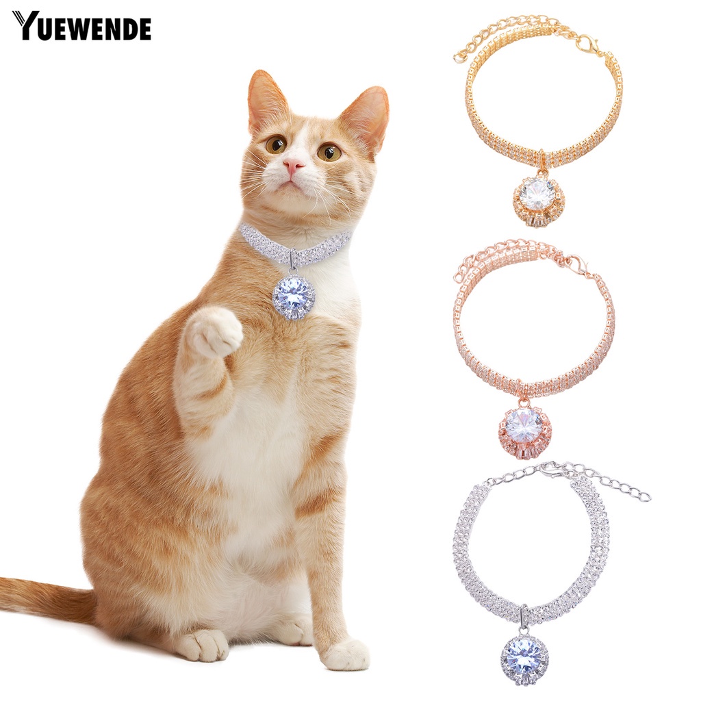 Vòng Cổ Bắt Sáng Đính Đá Lấp Lánh Tinh Tế Cho Thú Cưng