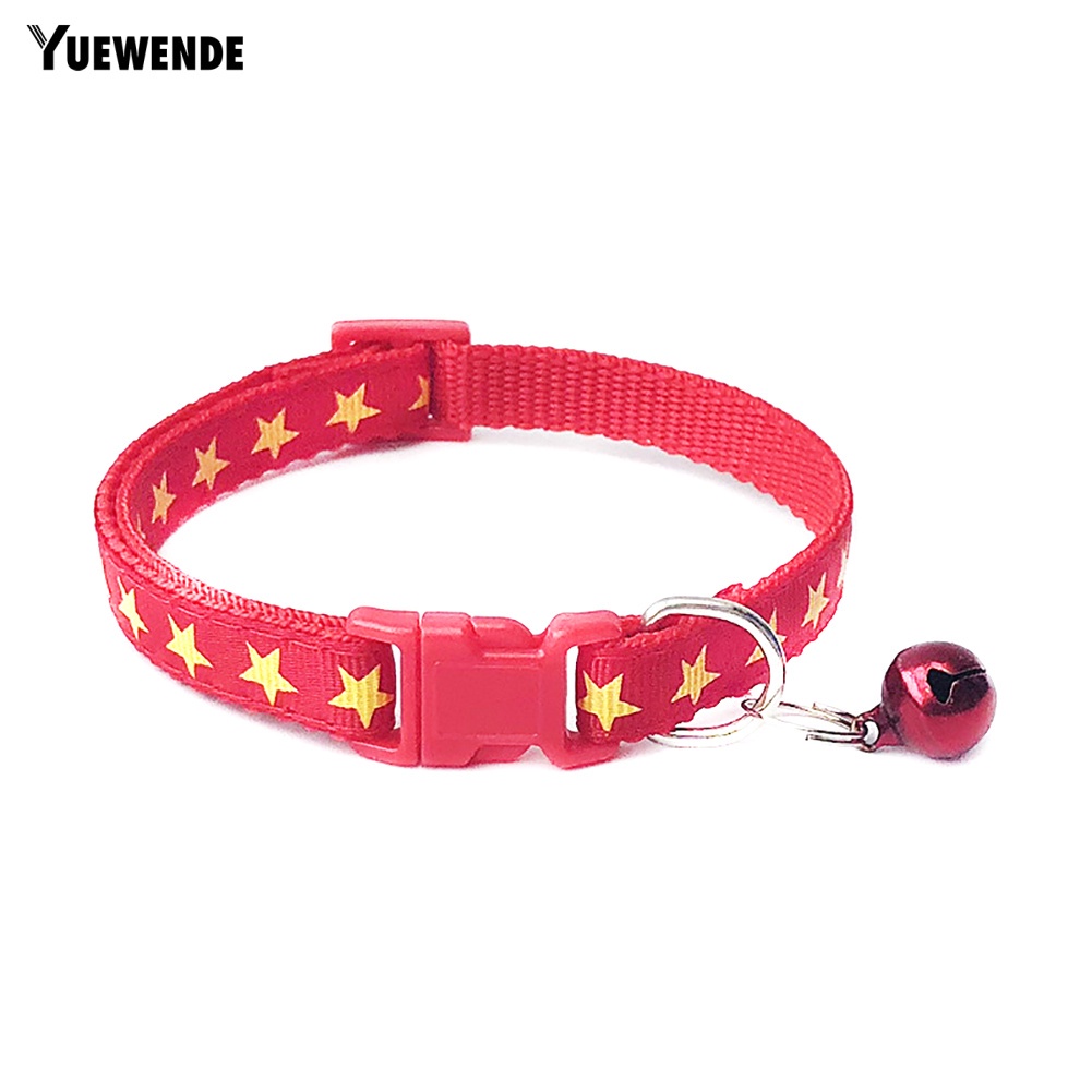 Vòng Cổ Gắn Chuông Họa Tiết Ngôi Sao Có Thể Điều Chỉnh Cho Thú Cưng