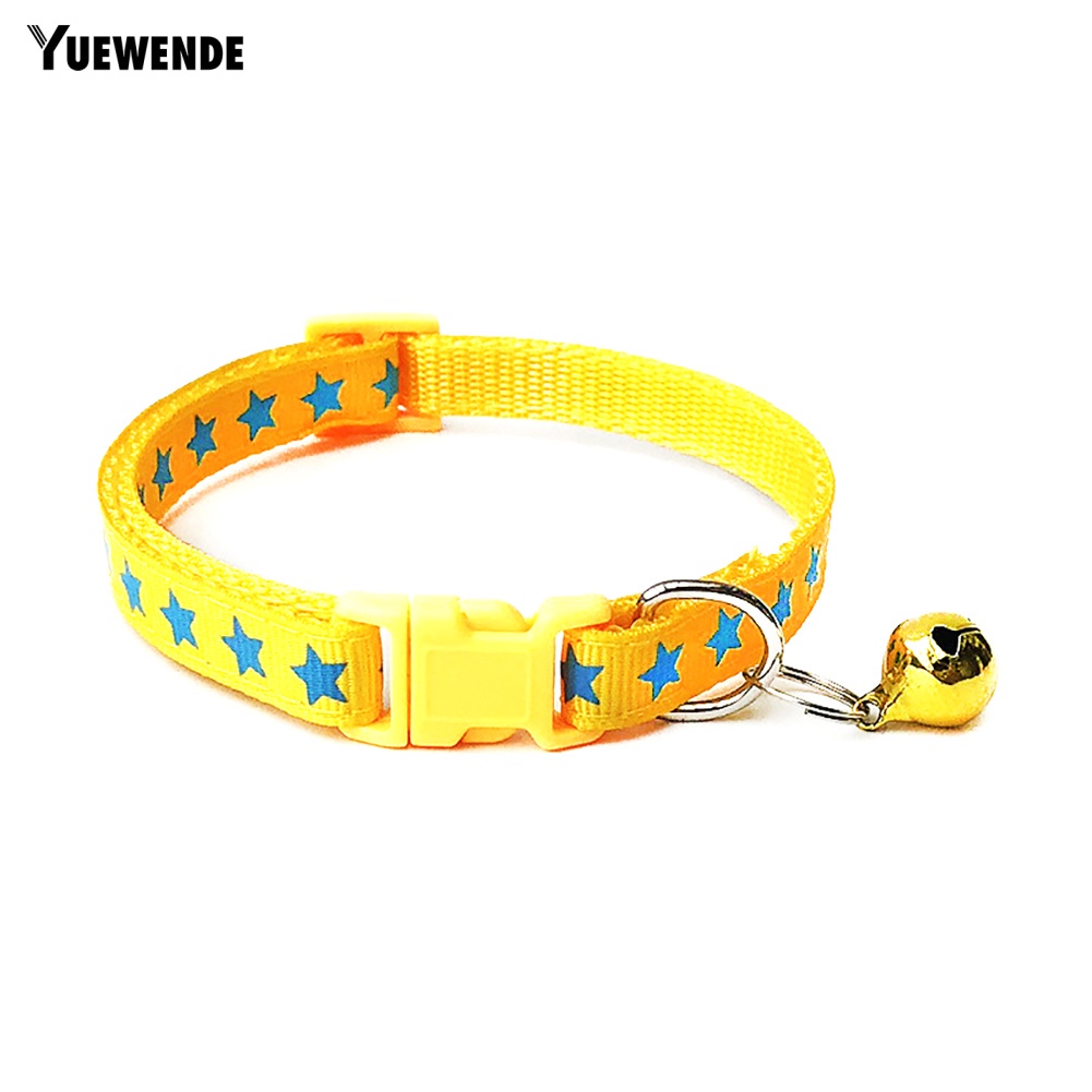 Vòng Cổ Gắn Chuông Họa Tiết Ngôi Sao Có Thể Điều Chỉnh Cho Thú Cưng