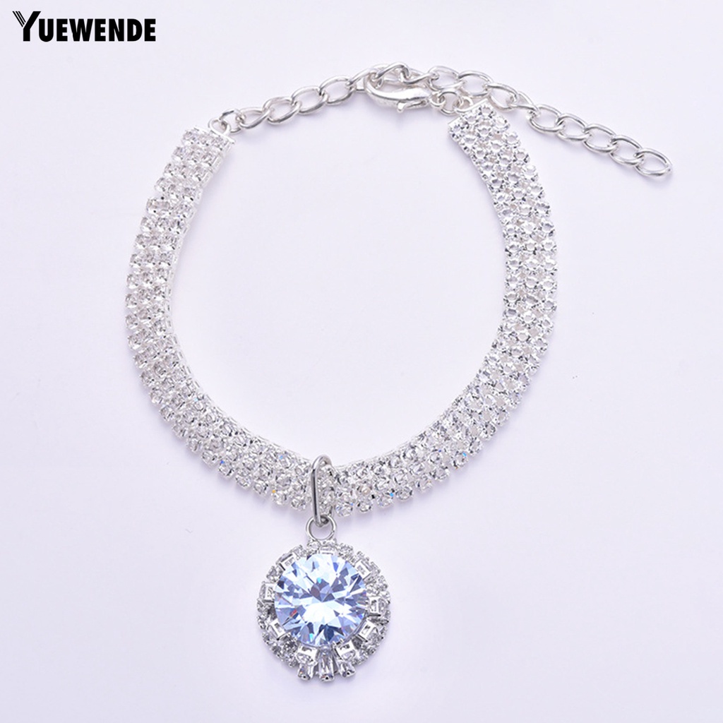 Vòng Cổ Bắt Sáng Đính Đá Lấp Lánh Tinh Tế Cho Thú Cưng