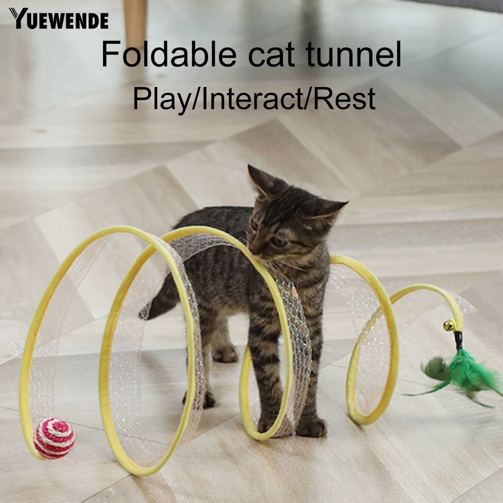 Đồ Chơi Đường Hầm Hình Chữ S Chống Rách Có Thể Gấp Gọn Tiện Dụng Cho Mèo Cưng