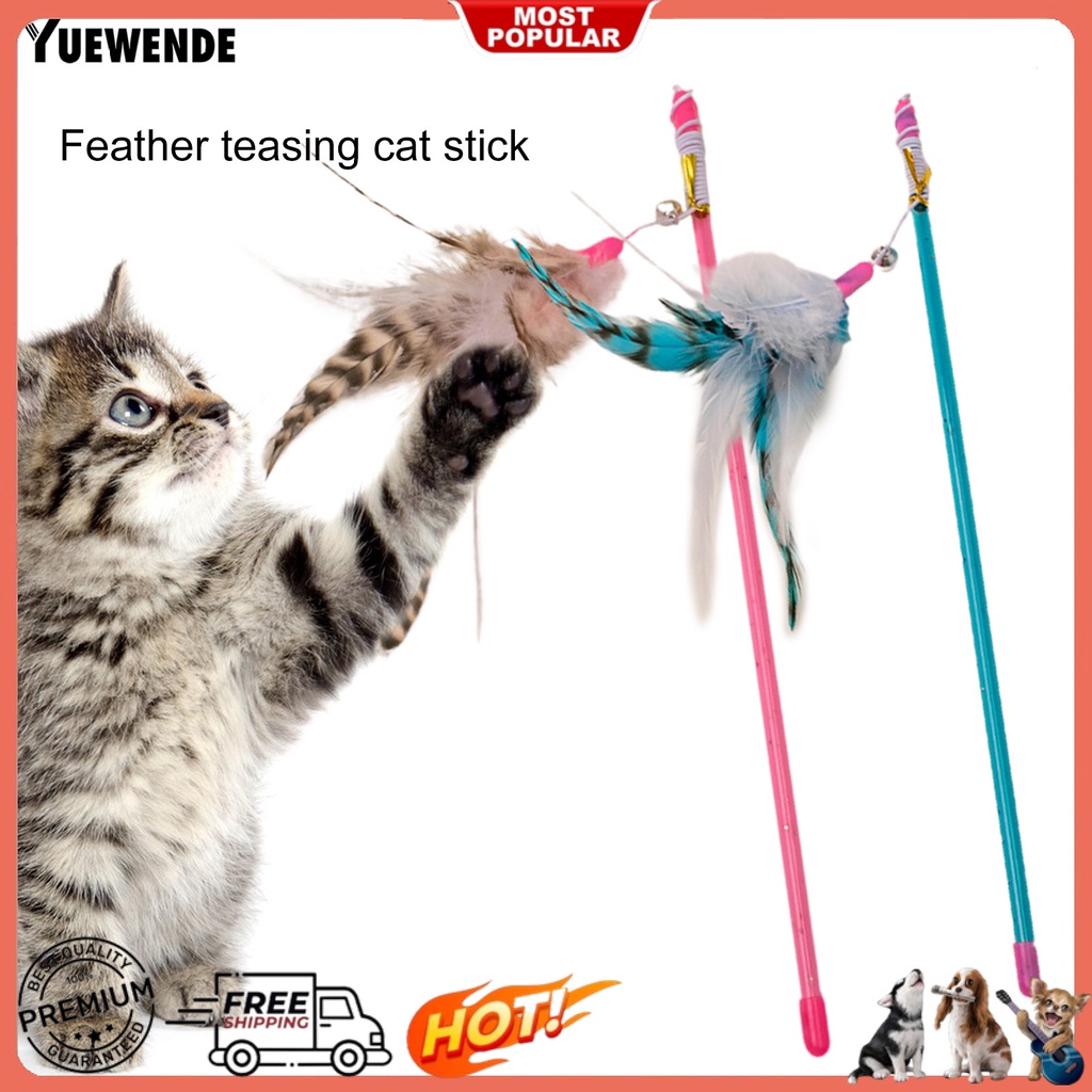Gậy Lông Vũ Handmade Co Giãn Chống Cắn Chống Trầy Vui Nhộn Cho Mèo Cưng