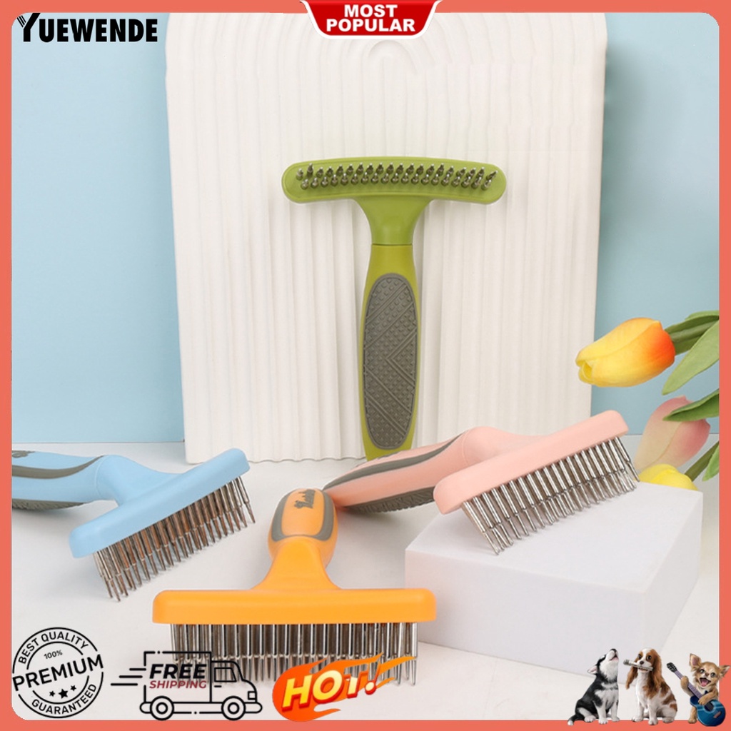 Yr.t Lược Chải Lông Hai Đầu TPR Thoải Mái Có Thể Di Chuyển Cho Thú Cưng