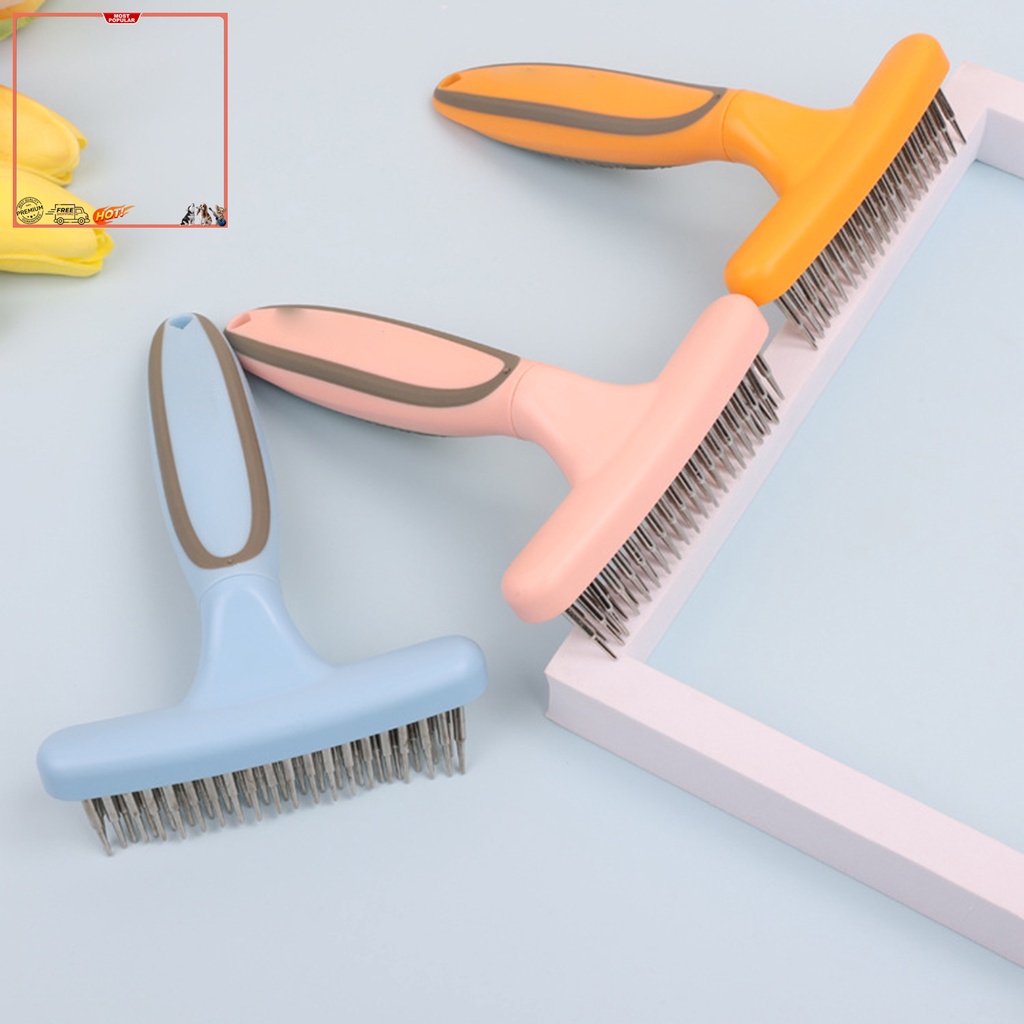 Yr.t Lược Chải Lông Hai Đầu TPR Thoải Mái Có Thể Di Chuyển Cho Thú Cưng