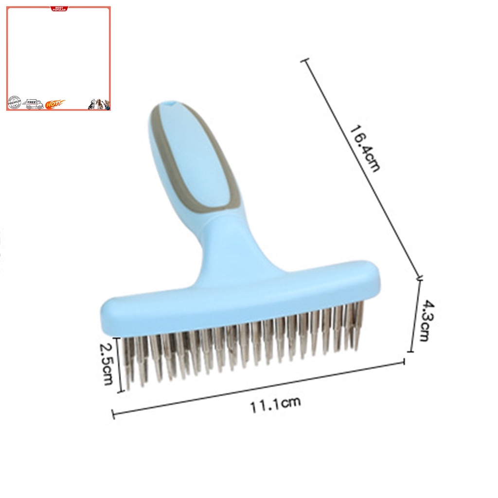 Yr.t Lược Chải Lông Hai Đầu TPR Thoải Mái Có Thể Di Chuyển Cho Thú Cưng