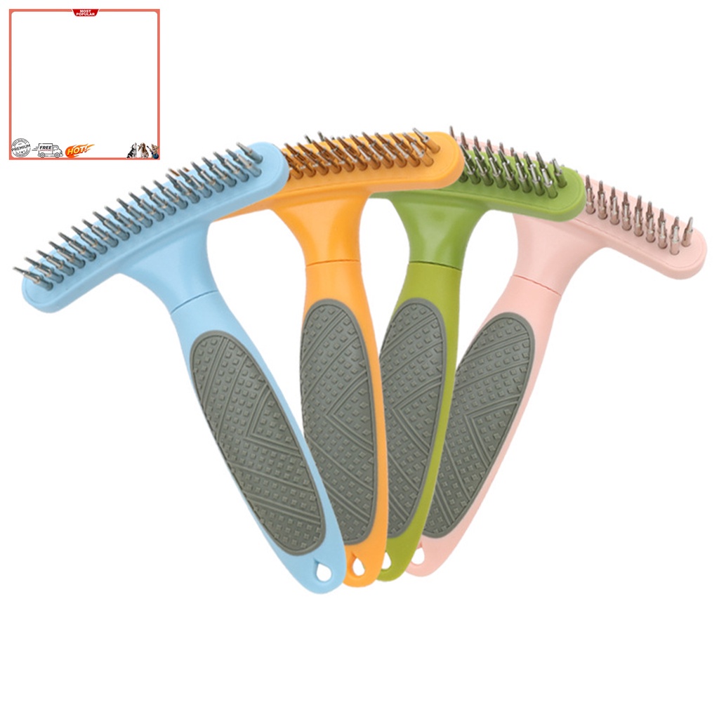 Yr.t Lược Chải Lông Hai Đầu TPR Thoải Mái Có Thể Di Chuyển Cho Thú Cưng