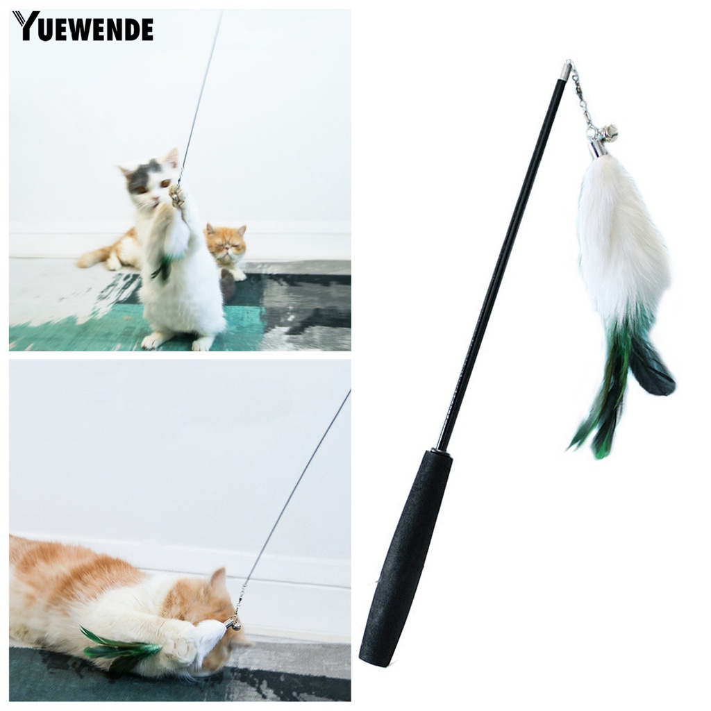 Cần Câu Cá Bằng Lông Cáo Ba Phần Chống Trượt Có Chuông Vui Nhộn Dành Cho Mèo Cưng