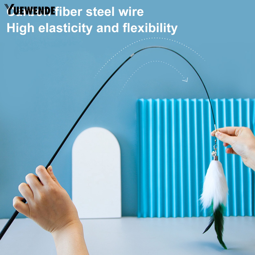 Cần Câu Cá Bằng Lông Cáo Ba Phần Chống Trượt Có Chuông Vui Nhộn Dành Cho Mèo Cưng