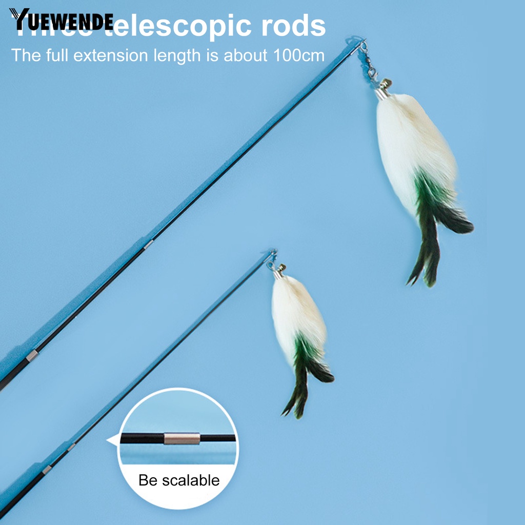 Cần Câu Cá Bằng Lông Cáo Ba Phần Chống Trượt Có Chuông Vui Nhộn Dành Cho Mèo Cưng