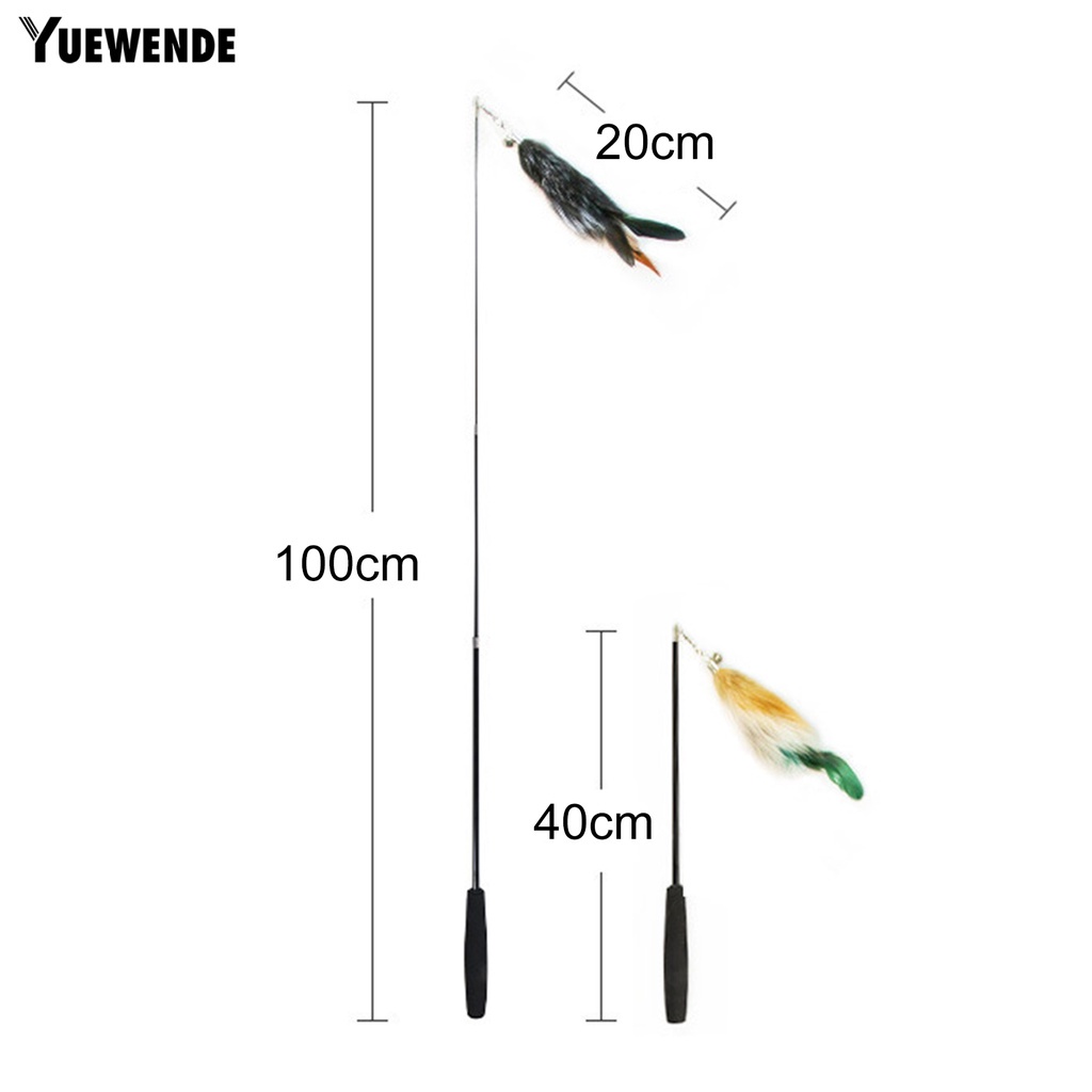 Cần Câu Cá Bằng Lông Cáo Ba Phần Chống Trượt Có Chuông Vui Nhộn Dành Cho Mèo Cưng