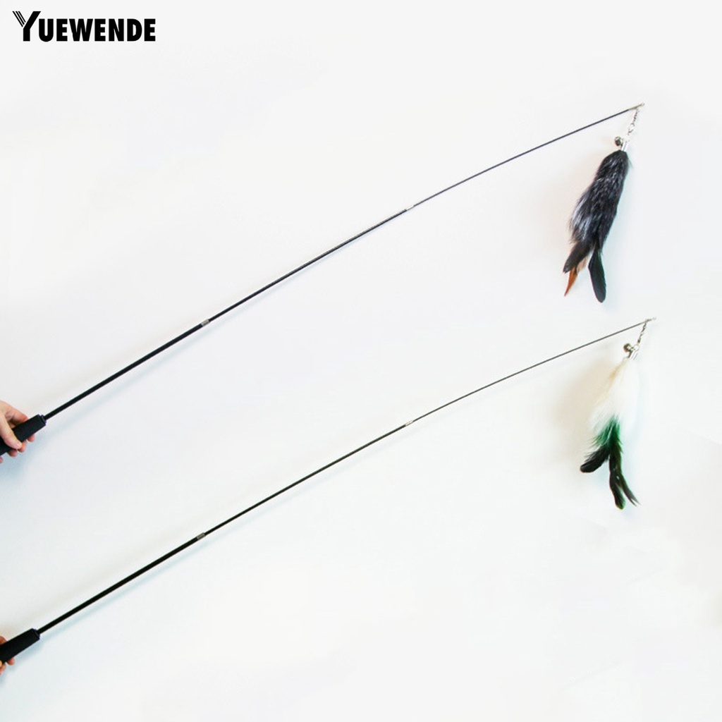 Cần Câu Cá Bằng Lông Cáo Ba Phần Chống Trượt Có Chuông Vui Nhộn Dành Cho Mèo Cưng