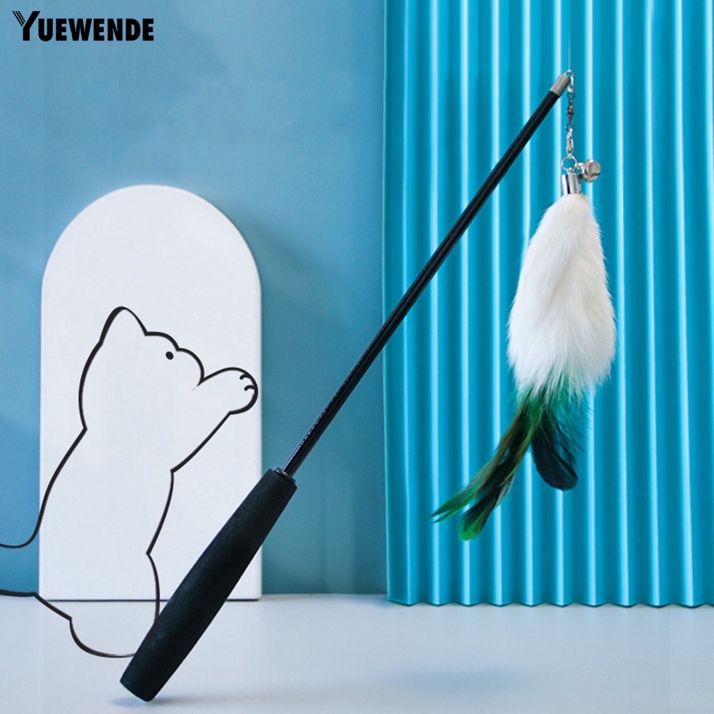 Cần Câu Cá Bằng Lông Cáo Ba Phần Chống Trượt Có Chuông Vui Nhộn Dành Cho Mèo Cưng