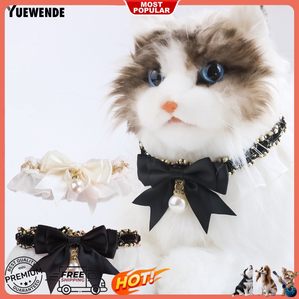 Yr.t Vòng Cổ Thú Cưng Thiết Kế Khóa Tôm Hùm Không Gây Kích Ứng Thân Thiện Với Da Dễ Sử Dụng Bằng Polyester Thắt Nơ Trang Trí Phong Cách