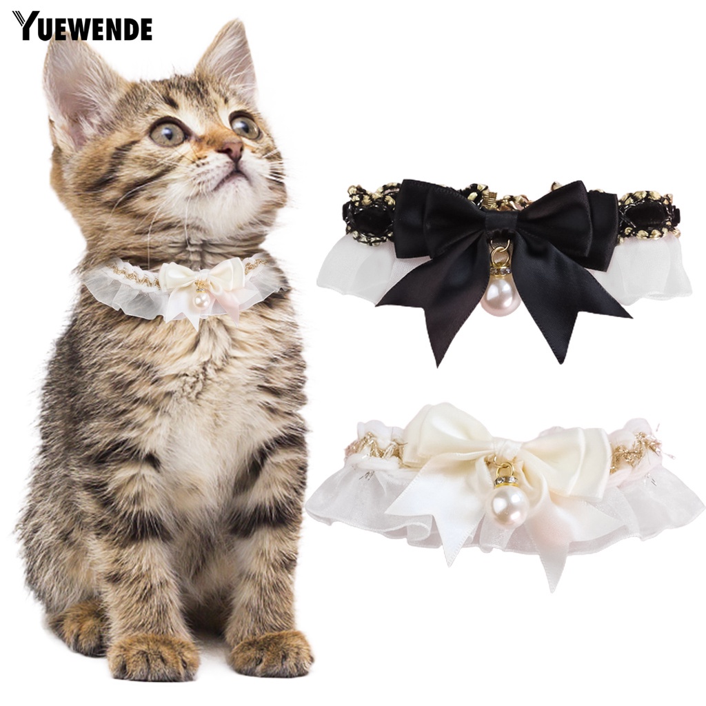 Yr.t Vòng Cổ Thú Cưng Thiết Kế Khóa Tôm Hùm Không Gây Kích Ứng Thân Thiện Với Da Dễ Sử Dụng Bằng Polyester Thắt Nơ Trang Trí Phong Cách