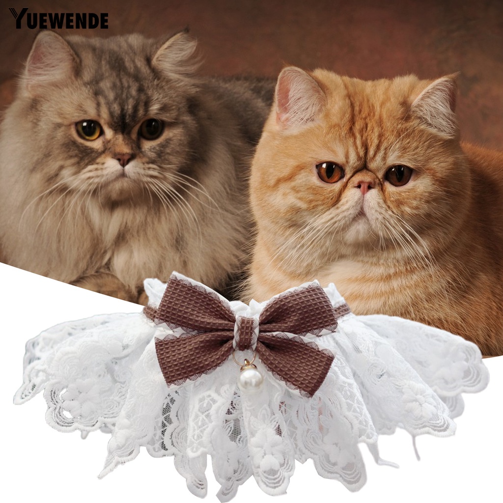 Khăn Choàng Cổ Đính Nơ Phối Ren Và Ngọc Trai Nhân Tạo Mềm Mại Thoải Mái Dành Cho Cún Cưng