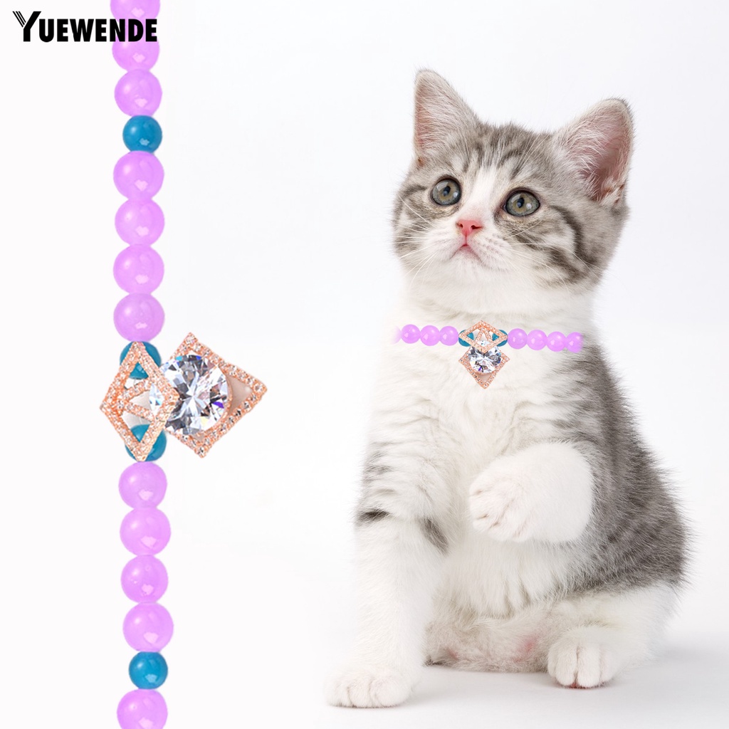 Vòng Cổ YR.T Lấp Lánh Có Khóa Càng Cua Mở Rộng Không Dị Ứng Có Thể Điều Chỉnh Cho Thú Cưng