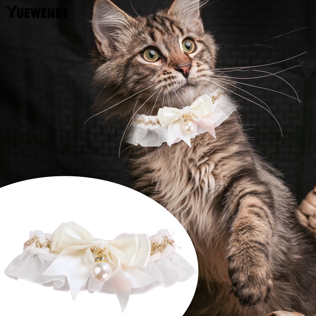 Yr.t Vòng Cổ Thú Cưng Thiết Kế Khóa Tôm Hùm Không Gây Kích Ứng Thân Thiện Với Da Dễ Sử Dụng Bằng Polyester Thắt Nơ Trang Trí Phong Cách