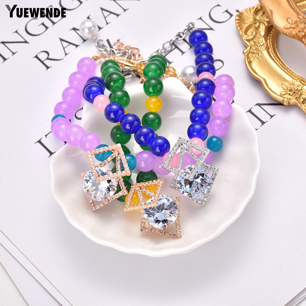 Vòng Cổ YR.T Lấp Lánh Có Khóa Càng Cua Mở Rộng Không Dị Ứng Có Thể Điều Chỉnh Cho Thú Cưng