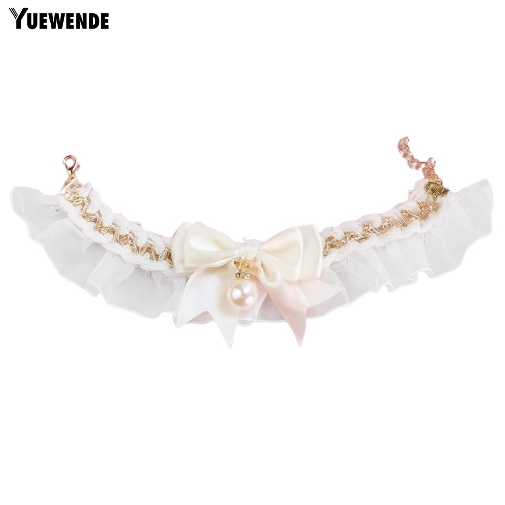 Yr.t Vòng Cổ Thú Cưng Thiết Kế Khóa Tôm Hùm Không Gây Kích Ứng Thân Thiện Với Da Dễ Sử Dụng Bằng Polyester Thắt Nơ Trang Trí Phong Cách