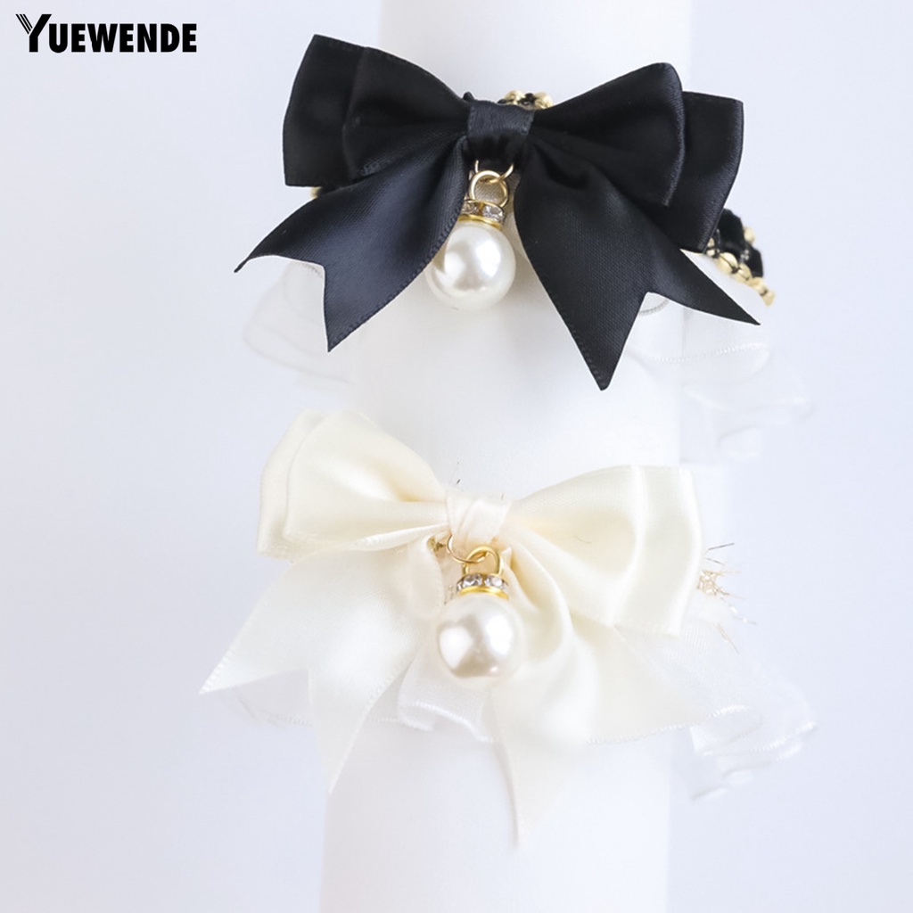 Yr.t Vòng Cổ Thú Cưng Thiết Kế Khóa Tôm Hùm Không Gây Kích Ứng Thân Thiện Với Da Dễ Sử Dụng Bằng Polyester Thắt Nơ Trang Trí Phong Cách