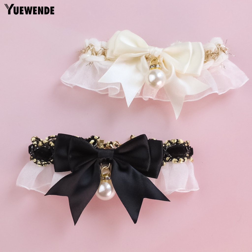 Yr.t Vòng Cổ Thú Cưng Thiết Kế Khóa Tôm Hùm Không Gây Kích Ứng Thân Thiện Với Da Dễ Sử Dụng Bằng Polyester Thắt Nơ Trang Trí Phong Cách