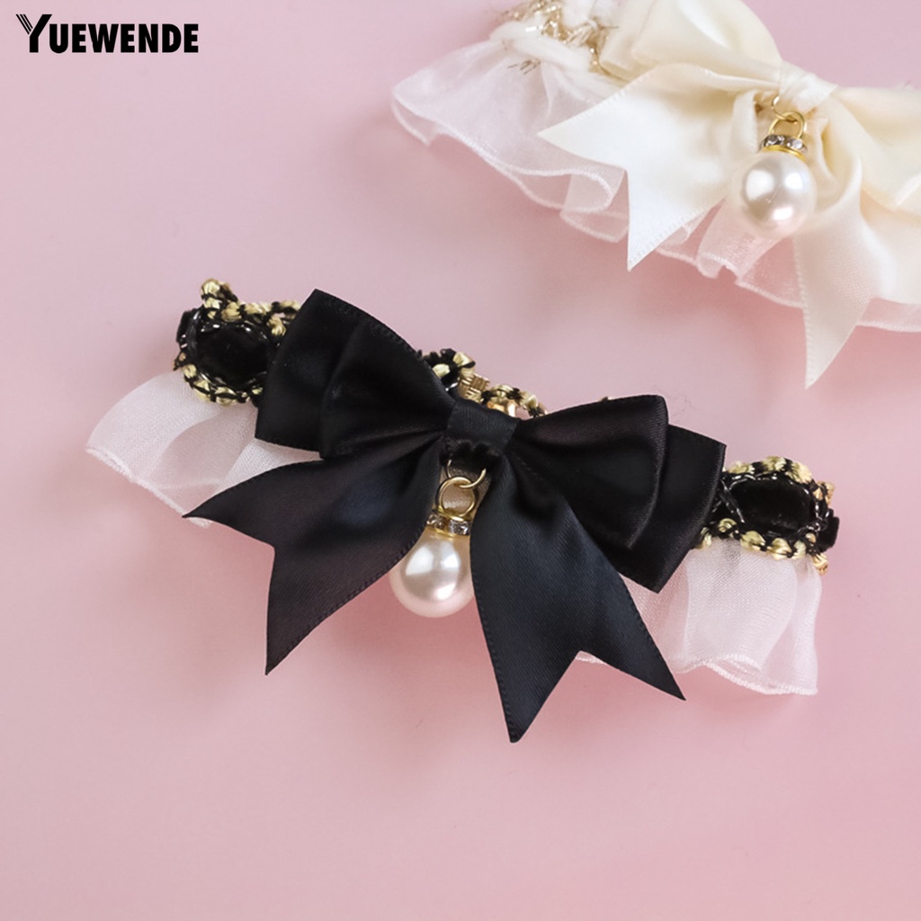 Yr.t Vòng Cổ Thú Cưng Thiết Kế Khóa Tôm Hùm Không Gây Kích Ứng Thân Thiện Với Da Dễ Sử Dụng Bằng Polyester Thắt Nơ Trang Trí Phong Cách