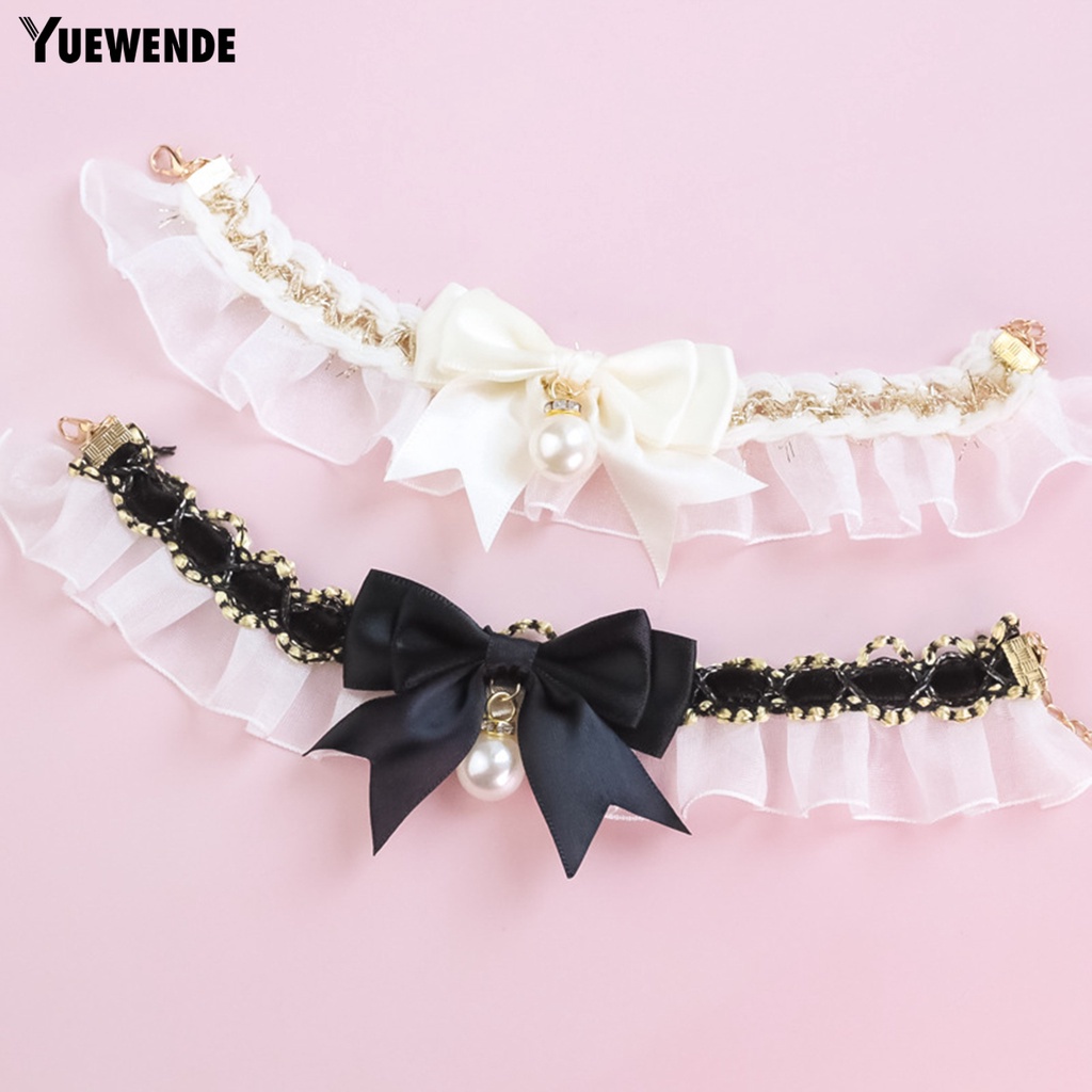 Yr.t Vòng Cổ Thú Cưng Thiết Kế Khóa Tôm Hùm Không Gây Kích Ứng Thân Thiện Với Da Dễ Sử Dụng Bằng Polyester Thắt Nơ Trang Trí Phong Cách