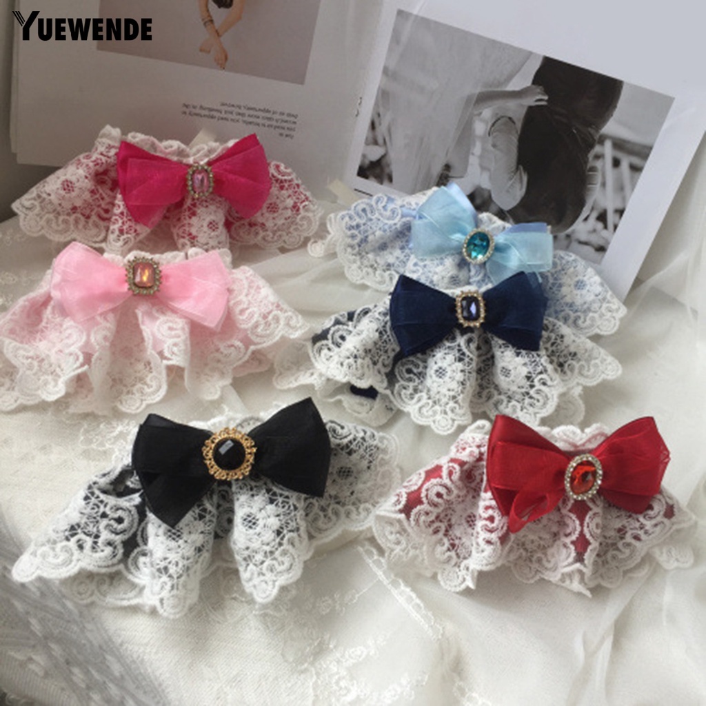 Vòng Cổ Thú Cưng YR.T Chống Cắn Chống Vỡ Chống Ăn Mòn Đính Đá Quý Nhân Tạo Thắt Nơ Trang Trí