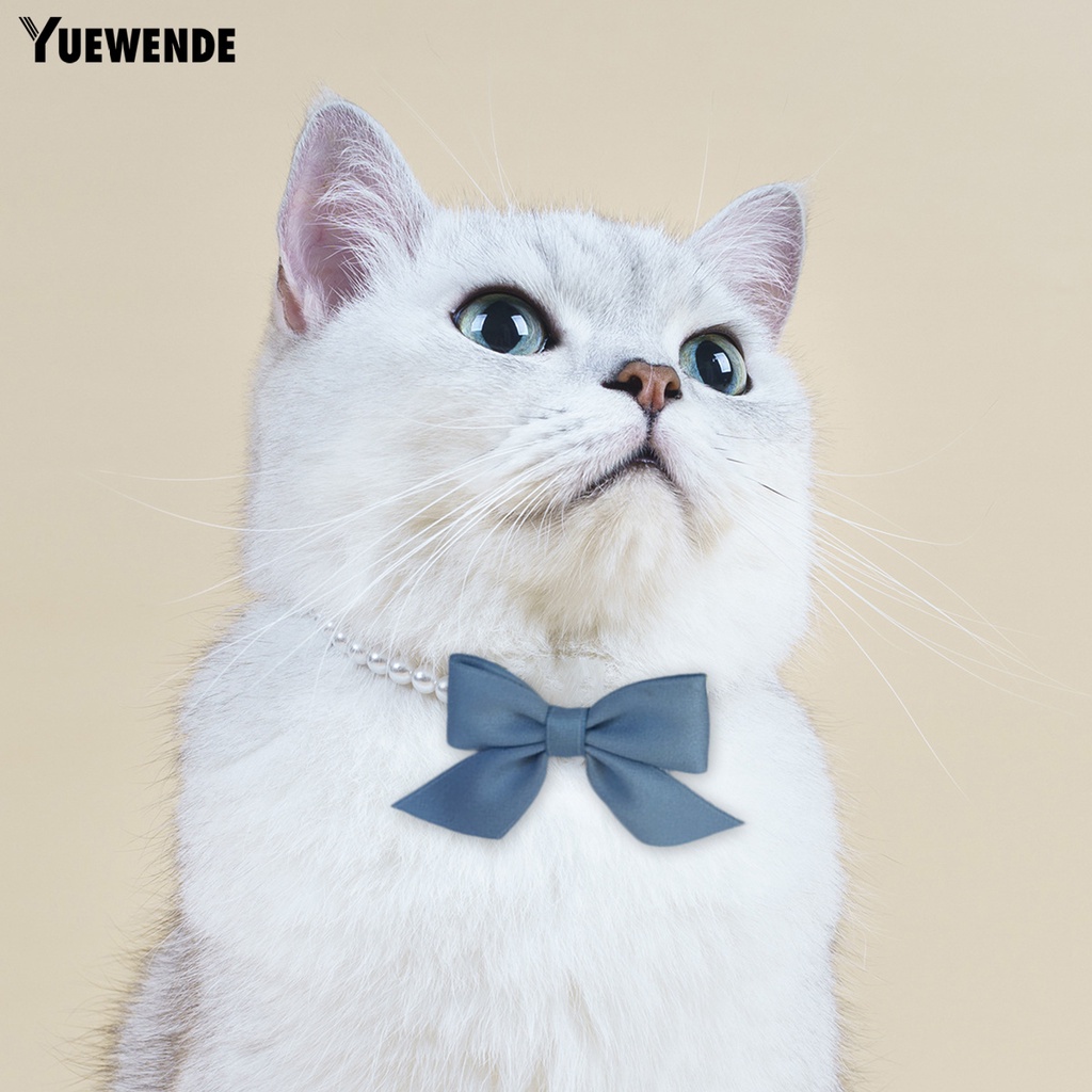 Yr.t Vòng Cổ Đính Ngọc Trai Giả Thắt Nơ Trọng Lượng Nhẹ Dễ Mặc Hàng Ngày Chống Bọ Chét Có Thể Điều Chỉnh Cho Cún Cưng