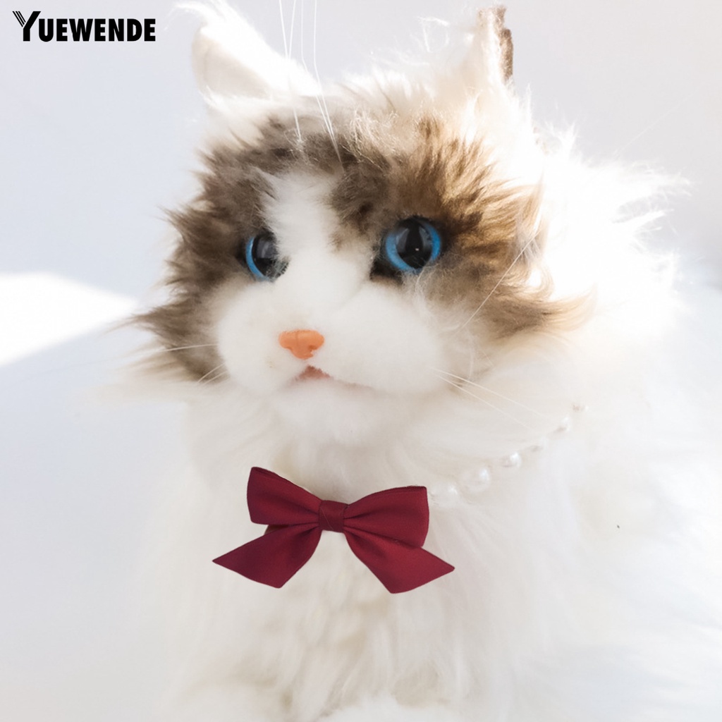 Yr.t Vòng Cổ Đính Ngọc Trai Giả Thắt Nơ Trọng Lượng Nhẹ Dễ Mặc Hàng Ngày Chống Bọ Chét Có Thể Điều Chỉnh Cho Cún Cưng