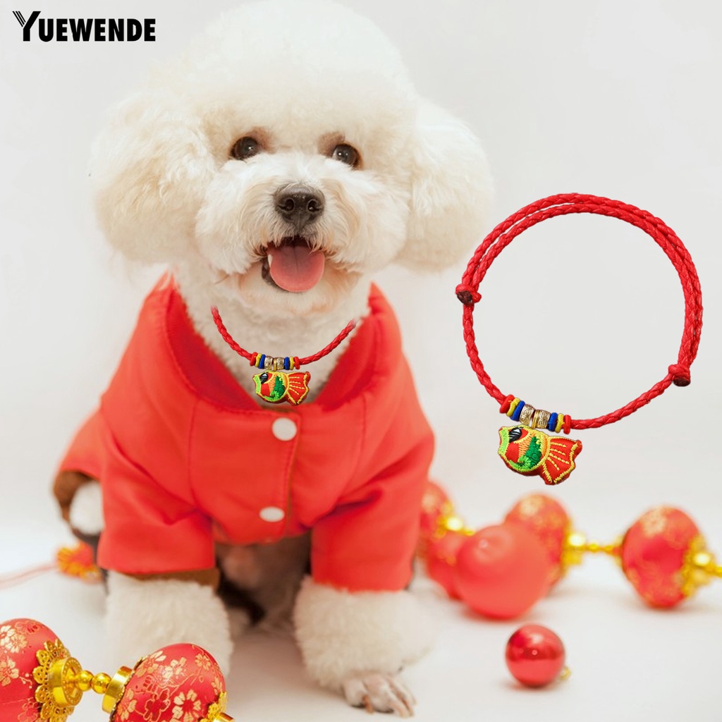 Vòng Cổ Màu Đỏ May Mắn Bằng Polyester Thân Thiện Với Da Chống Mòn Siêu Nhẹ Dùng Chụp Ảnh Cho Mèo Năm Mới