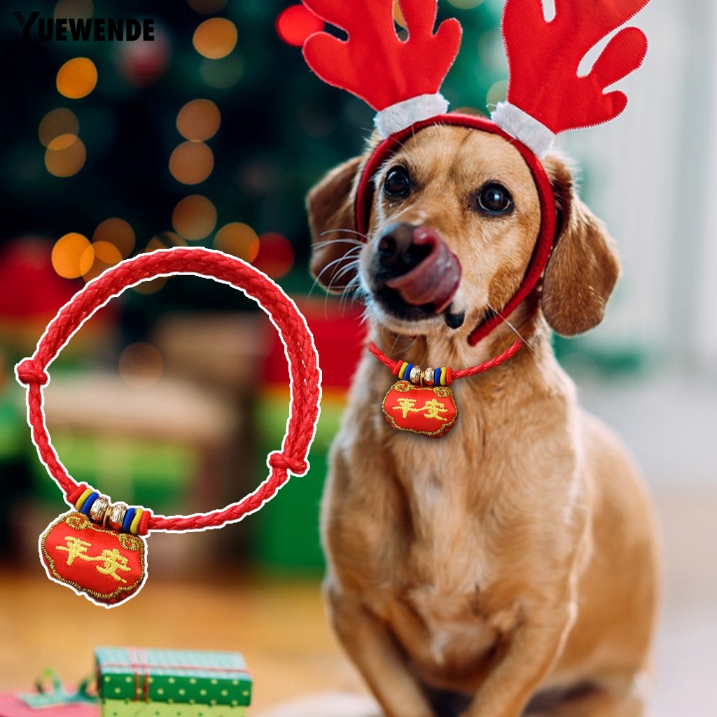 Vòng Cổ Màu Đỏ May Mắn Bằng Polyester Thân Thiện Với Da Chống Mòn Siêu Nhẹ Dùng Chụp Ảnh Cho Mèo Năm Mới