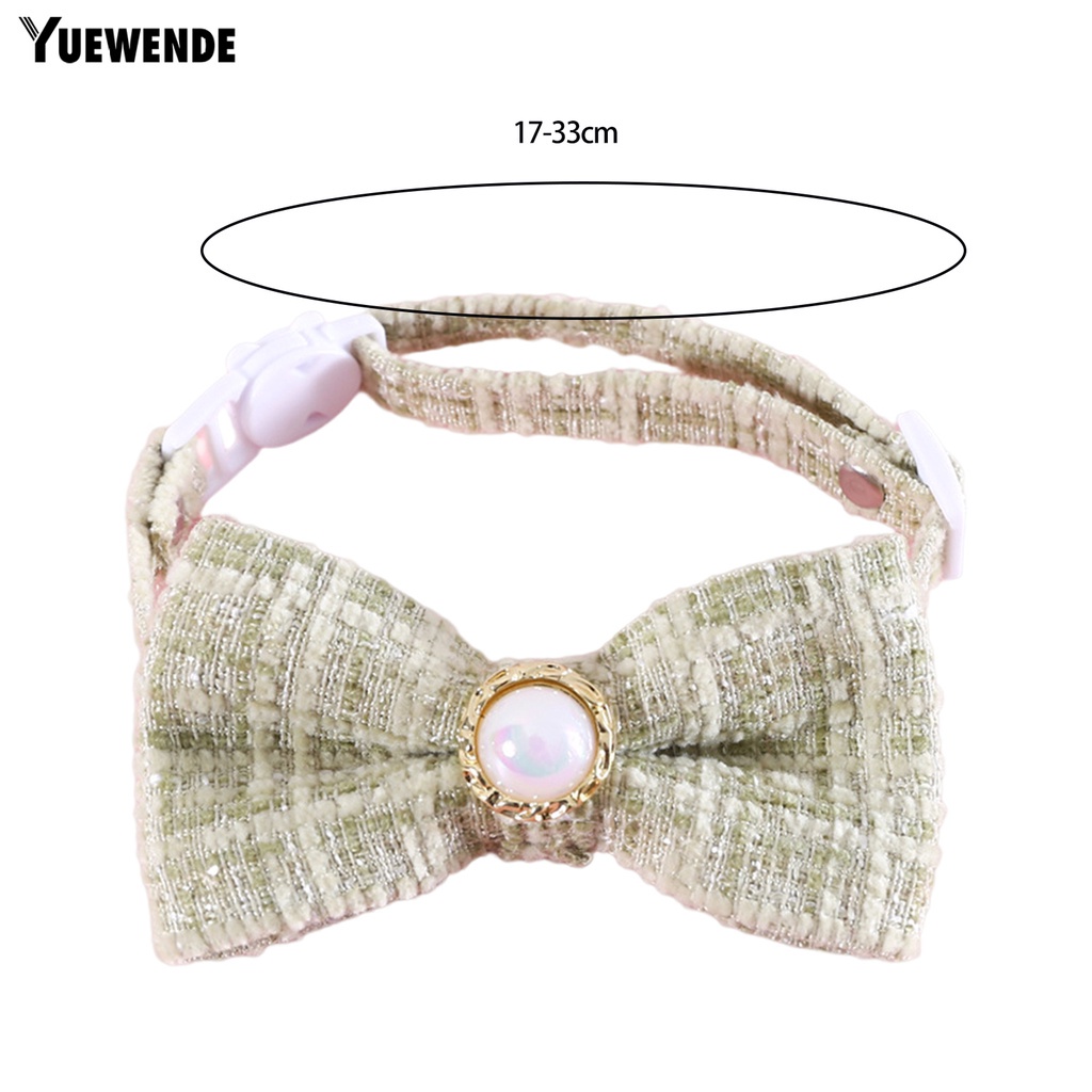 Vòng Cổ Đính Nơ Ngọc Trai Dễ Điều Chỉnh Chống Sặc Cho Thú Cưng YR.T