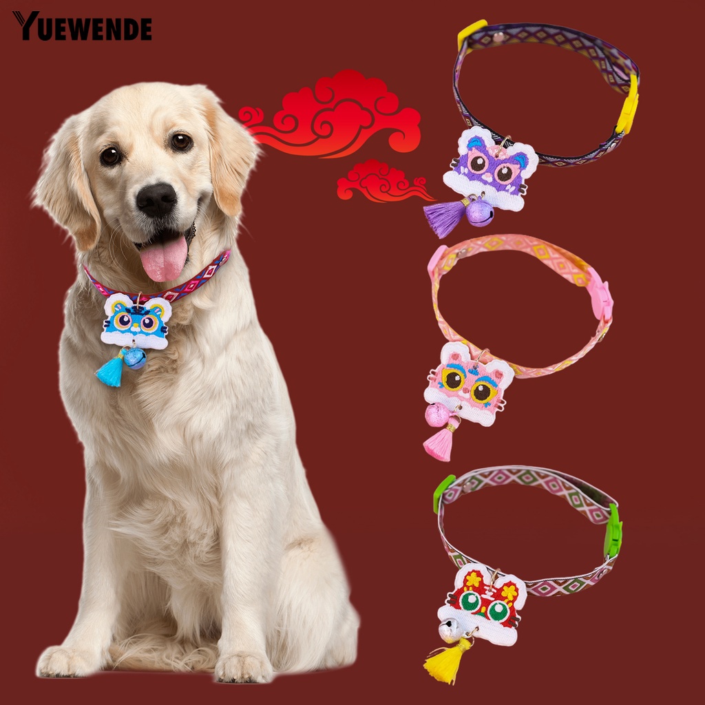 Vòng Cổ Tua Rua YR.T Bằng Polyester Thân Thiện Với Da Chống Mài Mòn Dễ Điều Chỉnh Thiết Kế Hình Sư Tử Cho Thú Cưng
