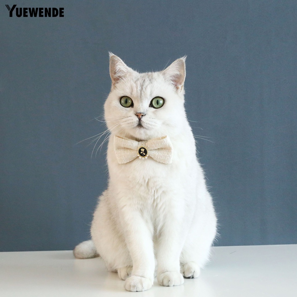 Vòng Cổ Đính Nơ Ngọc Trai Dễ Điều Chỉnh Chống Sặc Cho Thú Cưng YR.T