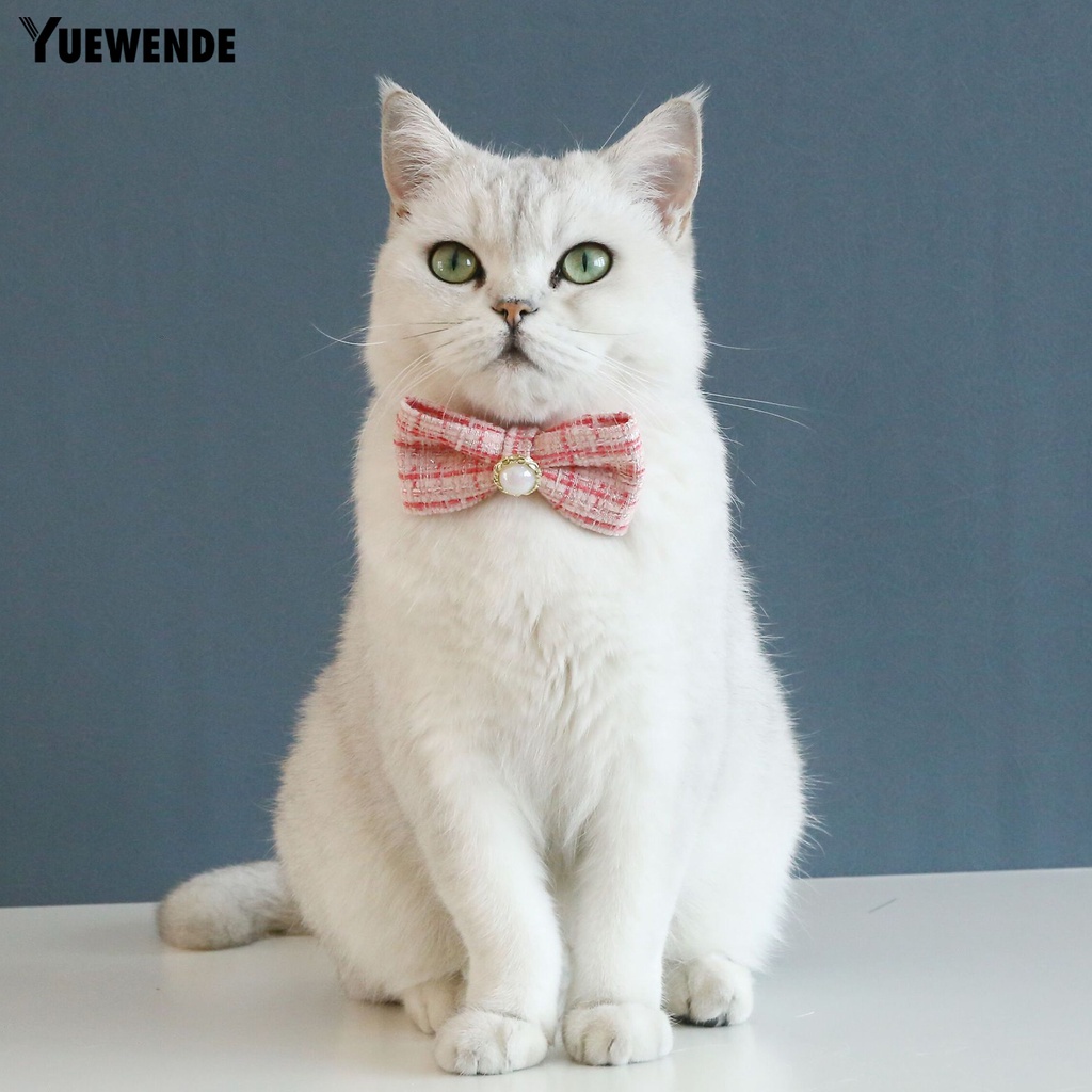 Vòng Cổ Đính Nơ Ngọc Trai Dễ Điều Chỉnh Chống Sặc Cho Thú Cưng YR.T