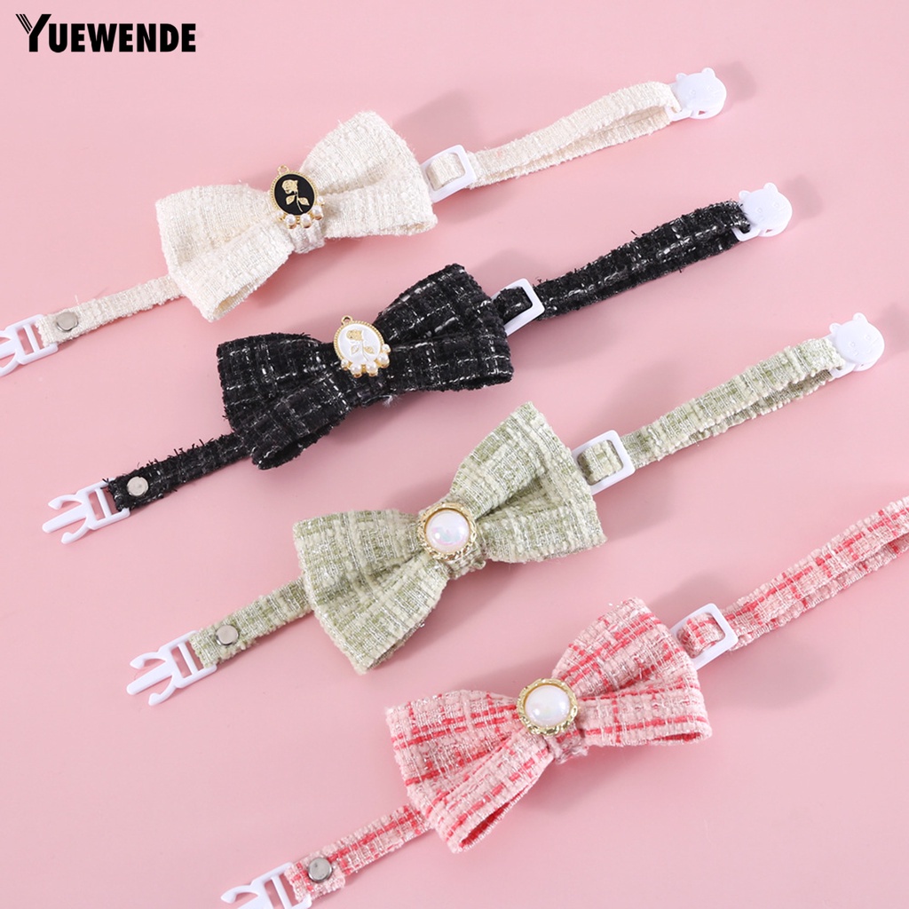 Vòng Cổ Đính Nơ Ngọc Trai Dễ Điều Chỉnh Chống Sặc Cho Thú Cưng YR.T