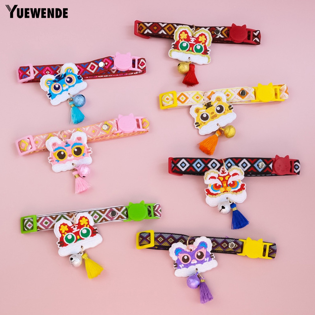 Vòng Cổ Tua Rua YR.T Bằng Polyester Thân Thiện Với Da Chống Mài Mòn Dễ Điều Chỉnh Thiết Kế Hình Sư Tử Cho Thú Cưng