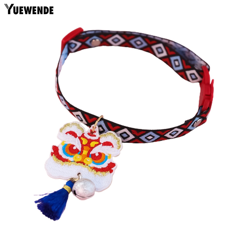 Vòng Cổ Tua Rua YR.T Bằng Polyester Thân Thiện Với Da Chống Mài Mòn Dễ Điều Chỉnh Thiết Kế Hình Sư Tử Cho Thú Cưng