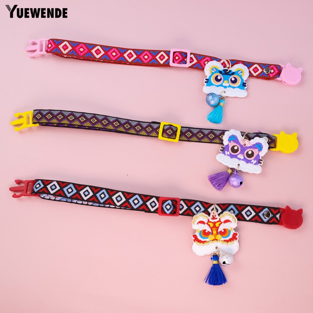 Vòng Cổ Tua Rua YR.T Bằng Polyester Thân Thiện Với Da Chống Mài Mòn Dễ Điều Chỉnh Thiết Kế Hình Sư Tử Cho Thú Cưng