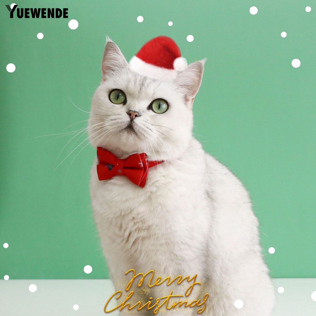 Yr.t Vòng Cổ Bằng Polyester Siêu Mềm Tháo Gỡ Nhanh In Họa Tiết Hoa Tuyết Tuần Lộc Giáng Sinh Có Chuông Mini Cho Thú Cưng