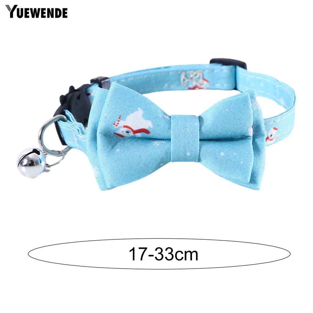 Yr.t Vòng Cổ Bằng Polyester Siêu Mềm Tháo Gỡ Nhanh In Họa Tiết Hoa Tuyết Tuần Lộc Giáng Sinh Có Chuông Mini Cho Thú Cưng
