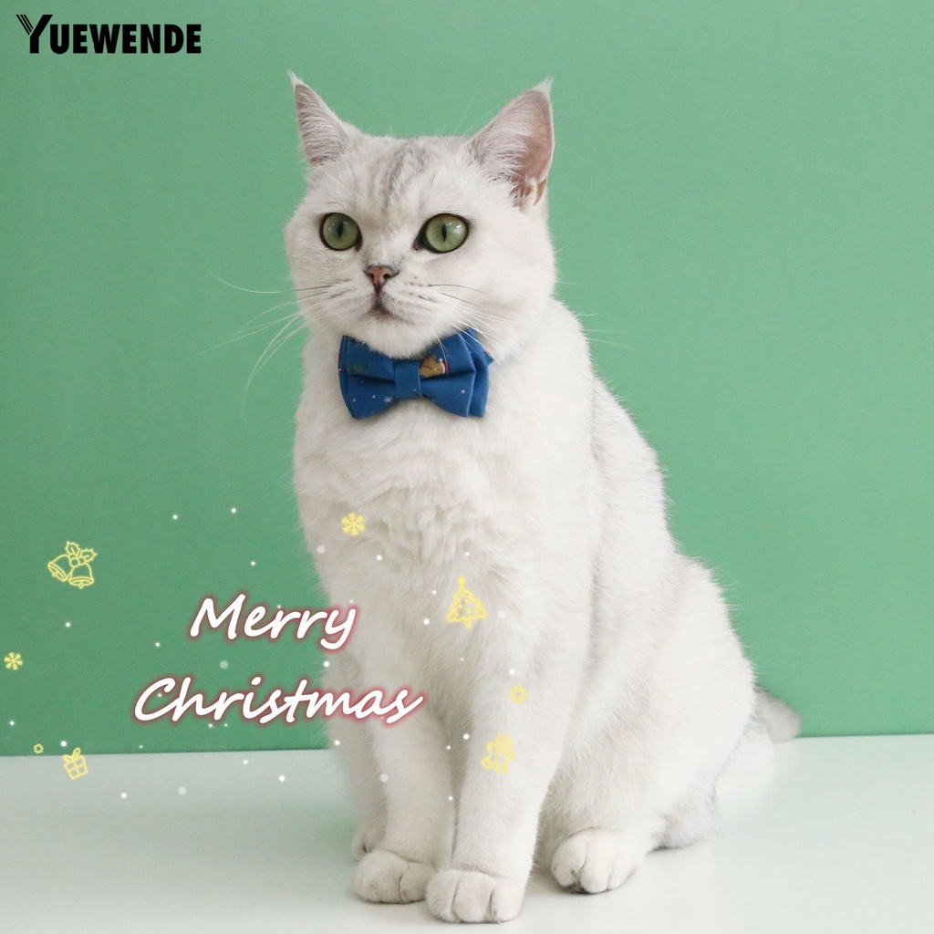 Yr.t Vòng Cổ Bằng Polyester Siêu Mềm Tháo Gỡ Nhanh In Họa Tiết Hoa Tuyết Tuần Lộc Giáng Sinh Có Chuông Mini Cho Thú Cưng