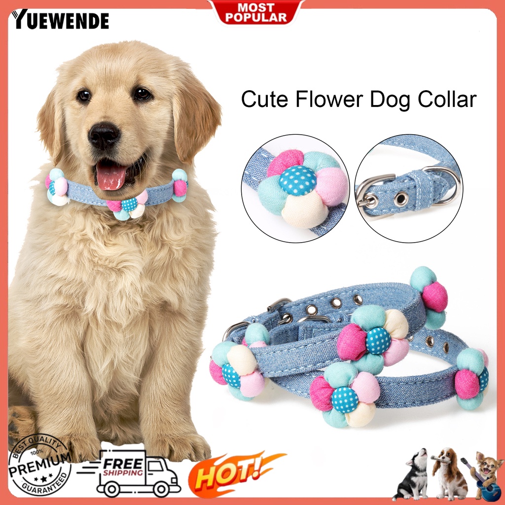 Yr.t Vòng Cổ Thú Cưng Chống Mài Mòn In Họa Tiết Hoa Dễ Thương Tháo Gỡ Nhanh Có Thể Điều Chỉnh