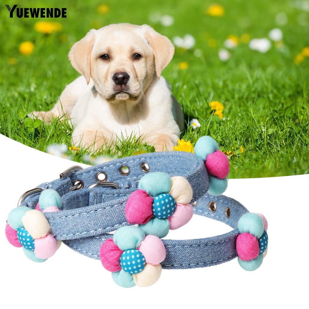 Yr.t Vòng Cổ Thú Cưng Chống Mài Mòn In Họa Tiết Hoa Dễ Thương Tháo Gỡ Nhanh Có Thể Điều Chỉnh