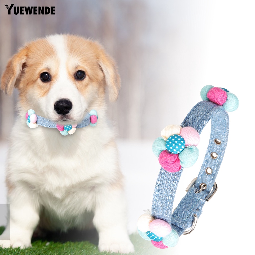 Yr.t Vòng Cổ Thú Cưng Chống Mài Mòn In Họa Tiết Hoa Dễ Thương Tháo Gỡ Nhanh Có Thể Điều Chỉnh