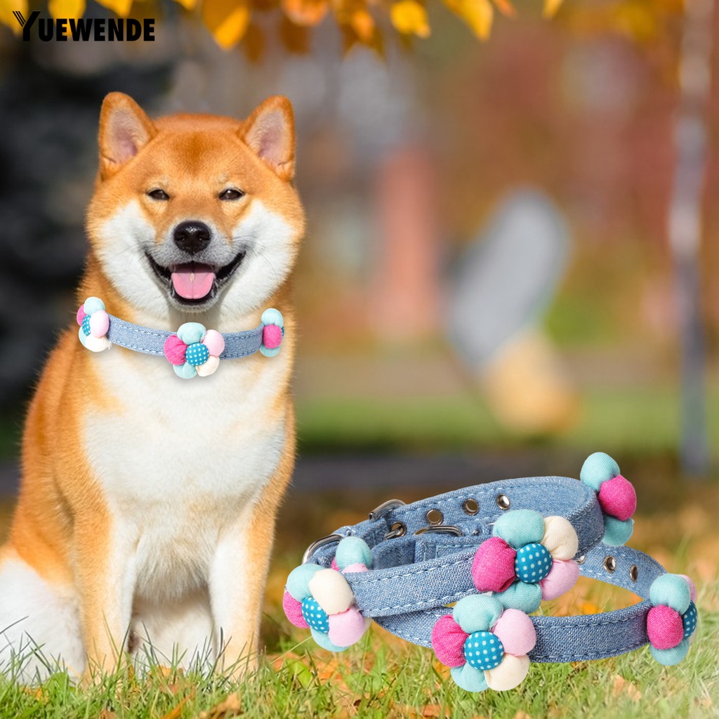 Yr.t Vòng Cổ Thú Cưng Chống Mài Mòn In Họa Tiết Hoa Dễ Thương Tháo Gỡ Nhanh Có Thể Điều Chỉnh